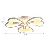 Modern Acrylic Flush Mount Flower Ceiling Lamp Available In 3/4/5-Light Options Warm/White/Natural