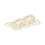 Contemporary Led Flush Mount Light White Multi-Layer Ceiling Lamp With Acrylic Shade In