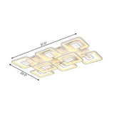 Contemporary Led Flush Mount Light White Multi-Layer Ceiling Lamp With Acrylic Shade In