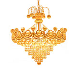 Modern Gold Crystal Cone Chandelier - 10-Light Ceiling Light For Dining Room