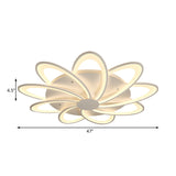 Modern Flower Flushmount Lighting - Acrylic 6/7/8-Light Ceiling Fixture For Bedroom Warm Or White