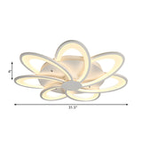 Modern Flower Flushmount Lighting - Acrylic 6/7/8-Light Ceiling Fixture For Bedroom Warm Or White