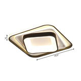 Simple Black Flush Mount Acrylic Ceiling Light For Bedroom - Rectangular/Square 19.5/35.5 Wide