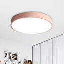 Modern Led Flush Mount Ceiling Light For Minimalist Bedrooms Pink / 12’ White