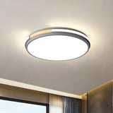 Sleek Round Led Flush Mount Light For Bedrooms - Acrylic Finish