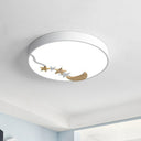 Starry Simplicity Circular Flush Ceiling Light With Led Acrylic Mount White / Small Natural