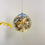 Sleek Geometric Led Pendant Light With Clear Glass Shade Ideal For Bedroom Ambiance And Starry