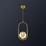 Simplicity Clear Glass Globe Ceiling Light: Led Pendant For Bedroom - Brass Finish / B