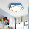 Pentagon Macaron Acrylic Led Flush Mount Lamp In White/Warm/Natural Light - Sizes 14’/18’/21.5