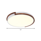 Modern Circle Flush Mount Macaron Metal Led Lamp White/Green With Acrylic Diffuser For Living Room -