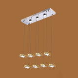 Modern K9 Crystal Star Pendant Ceiling Light With Led And Stainless-Steel Design 8 / Amber