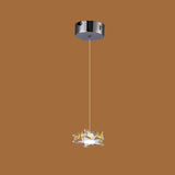 Modern K9 Crystal Star Pendant Ceiling Light With Led And Stainless-Steel Design 1 / Amber