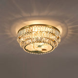 Minimalist Brass Led Crystal Flush Mount Lighting Fixture - Circle Shaped 8 / B