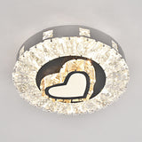 Modern Crystal Led Flush Mount Ceiling Light In Stainless-Steel For Corridors / Third Gear J