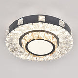 Modern Crystal Led Flush Mount Ceiling Light In Stainless-Steel For Corridors / Third Gear I