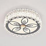 Modern Crystal Led Flush Mount Ceiling Light In Stainless-Steel For Corridors / Third Gear E
