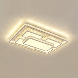 Simplicity Geometric Led Ceiling Light With Crystal Accents In Stainless Steel For Bedrooms