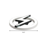 Kids Led Ceiling Light - White Lightning Ring Design For Boys And Girls Bedrooms