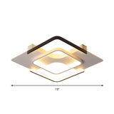 Contemporary Black-White Metal Flush Light For Bedroom Ceiling - 16/19.5 Wide Led In Warm Or White