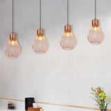 Rose Gold Vintage Bulb Cage Suspension Pendant Light For Restaurants