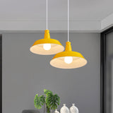 Vintage Barn Pendant Lamp - 10/14 Size 1 Bulb Aluminum Ceiling Fixture In Black/White/Red For Dining