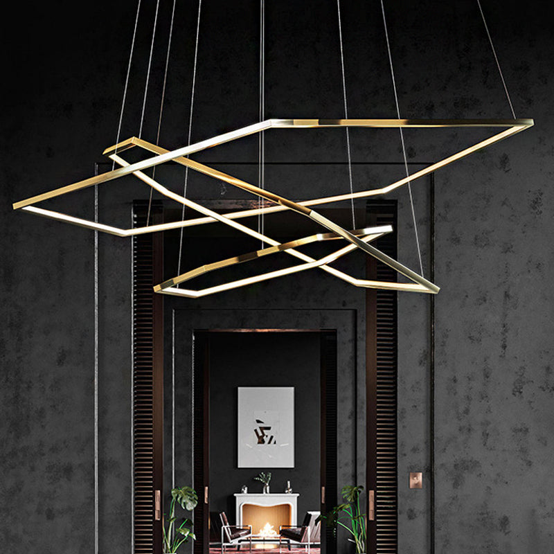 Modern 3-Tiered Led Hanging Chandelier With Minimalist Wood Acrylic Design Warm/Natural Light /