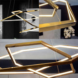 Modern 3-Tiered Led Hanging Chandelier With Minimalist Wood Acrylic Design Warm/Natural Light