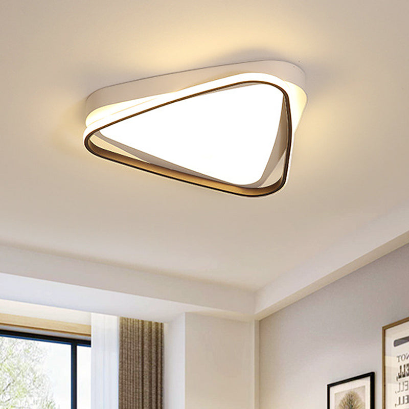 Led Triangle Ceiling Flush Mount White Acrylic Light Fixture For Bedroom Warm/White Lighting / Warm