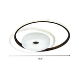 16/19.5 Modern Led Flush Ceiling Light - White Acrylic Bedroom Fixture