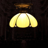 Stained Glass Dome Shade Semi Flush Mount Ceiling Light - Decorative 1-Light