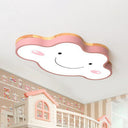 Nursery Smiling Cloud Led Flush Mount Ceiling Light - Acrylic Cartoon Flushmount Pink / Small White