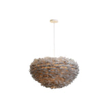 Hemispherical Feather Pendant Light - Modern Living Room Suspension Fixture Grey / 27.5