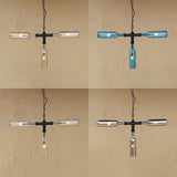 Vintage Style 3-Light Bottle Glass Chandelier With Smoke Grey/Blue Shades - Perfect For Bar Pendant