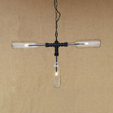 Vintage Style 3-Light Bottle Glass Chandelier With Smoke Grey/Blue Shades - Perfect For Bar Pendant