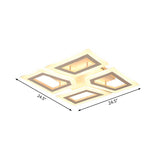 Modern Led Flush Light For Bedroom | Square/Rectangular Splicing Warm/White 16/24.5/37.5 W
