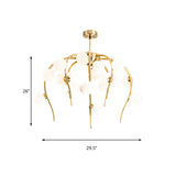Modern Black/Gold Iron Chandelier With Matte White Balls - 15/20-Light Dining Room Hanging Lamp
