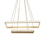 Modern Tiered Rectangular Chandelier With Acrylic Panels - 3 Black/White Led Lights In White Or Warm