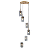 Modern Oval Panel Pendant Light Fixture For Glass Staircases