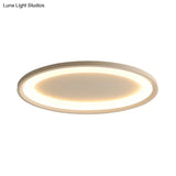 22’/26’ Nordic Slim Flush Mount Ceiling Lamp - Matte White Oval Warm/White Light Stepless