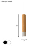 22.5/26/30 Modern Wooden Study Room Led Pendant Light With Warm/White Options
