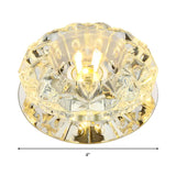 Modern Chrome Led Crystal Flush Light Fixture For Hallways - Petal Design
