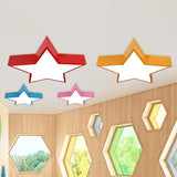 Minimalist Metallic Star Led Flush Ceiling Light For Nursery With Acrylic Shade