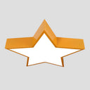 Minimalist Metallic Star Led Flush Ceiling Light For Nursery With Acrylic Shade Yellow / White