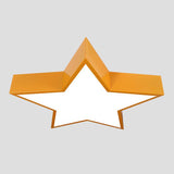 Minimalist Metallic Star Led Flush Ceiling Light For Nursery With Acrylic Shade Yellow / White