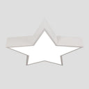 Minimalist Metallic Star Led Flush Ceiling Light For Nursery With Acrylic Shade White / Warm