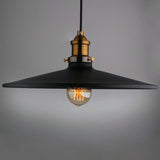 Metallic Flared Shade Pendant Light With Black Finish For Restaurants / 14