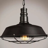Metallic Hanging Light With 1 Bulb For Restaurant Pendant Fixture Black / 10’