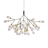 Minimalistic Led Branch Chandelier With Metallic Finish And Bulb-Shaped Glass 27 / Clear