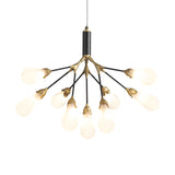 Minimalistic Led Branch Chandelier With Metallic Finish And Bulb-Shaped Glass 9 / Textured White