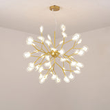 Minimalist Led Bedroom Chandelier - Sputnik Firefly Suspension Light With Acrylic Features 54 / Gold